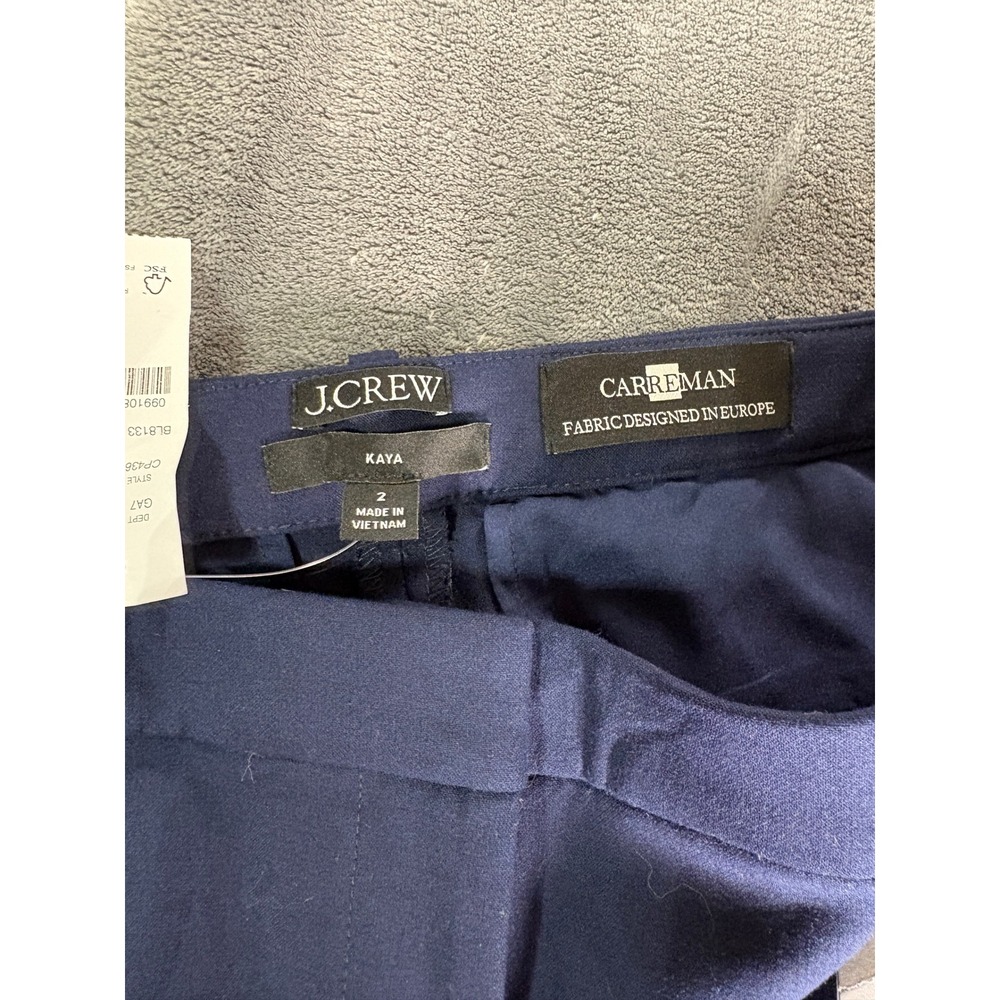 J.Crew Womens Kaya Straight Leg Dress Pants 2 Navy Blue Carreman Fabric - Picture 5 of 11